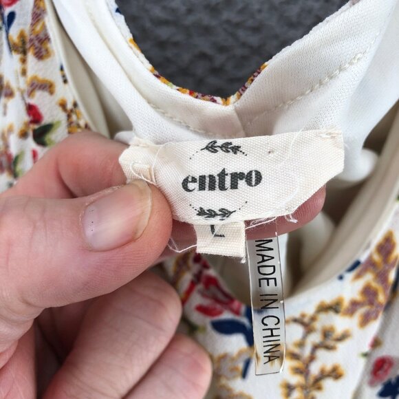 Entro Dress Womens Large Multicolor Floral Mini Swing Cutout Halter Sleeveless - Picture 5 of 10